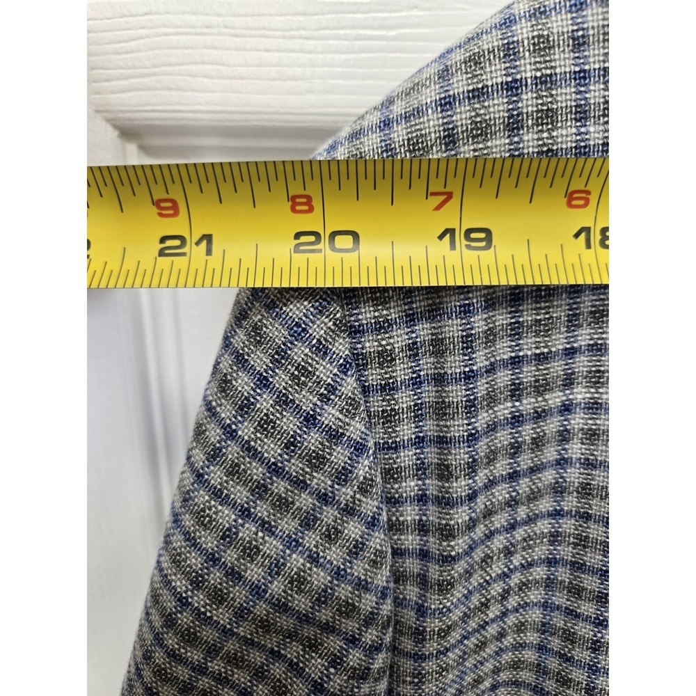 Lauren Ralph Lauren Blazer Jacket Mens 46R Blue Gray Plaid Single Breasted 46 R - Picture 12 of 12